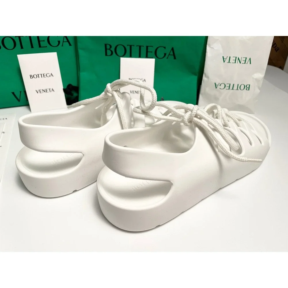 Bottega Veneta Men's 667220 White Lace-up open sandals shoe, sz 41
